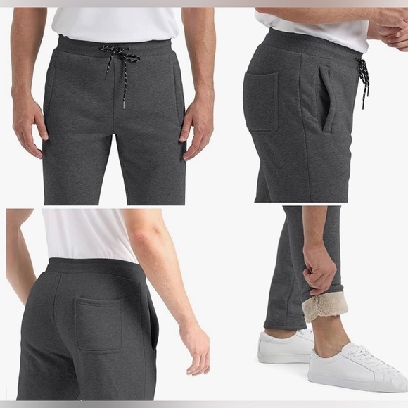 Men’s BRAND NEW Sherpa lined sweatpants.Brand New wth Tags! Grey wth zip pockets - Picture 8 of 11